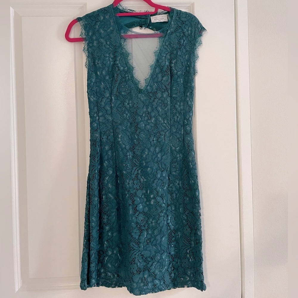 Teal Lace Cocktail Dress by Dress Forum